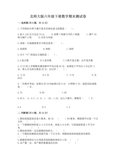 北师大版六年级下册数学期末测试卷精品（全优）.docx