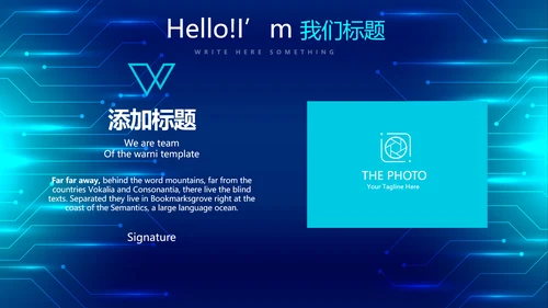 蓝色科技感信息化建设工作总结汇报动态PPT