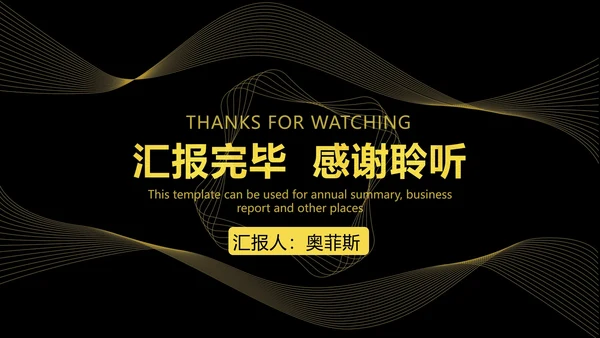 高级黑金工作总结汇报PPT模板