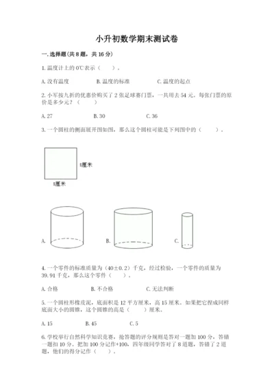 小升初数学期末测试卷及完整答案（全国通用）.docx