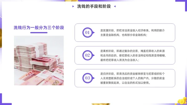 紫色简约实拍风校园反洗钱教育PPT