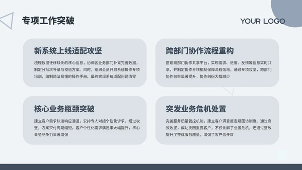 蓝色几何个人述职报告通用PPT模板