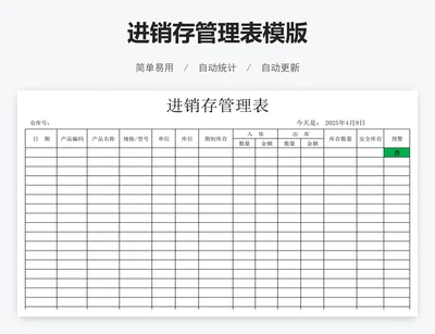 进销存管理表模版
