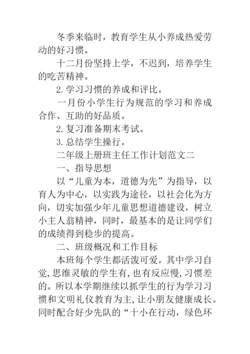 小学二年级上册班主任工作计划.docx