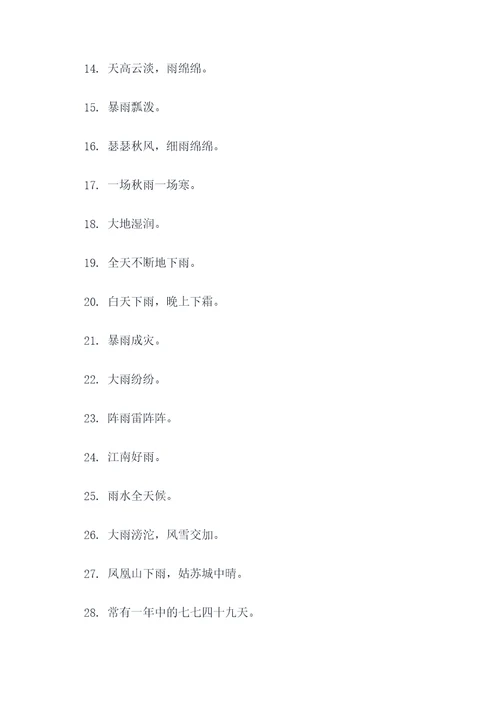 说雨大的谚语