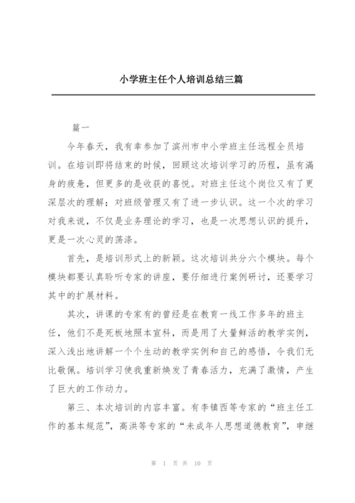 小学班主任个人培训总结三篇.docx