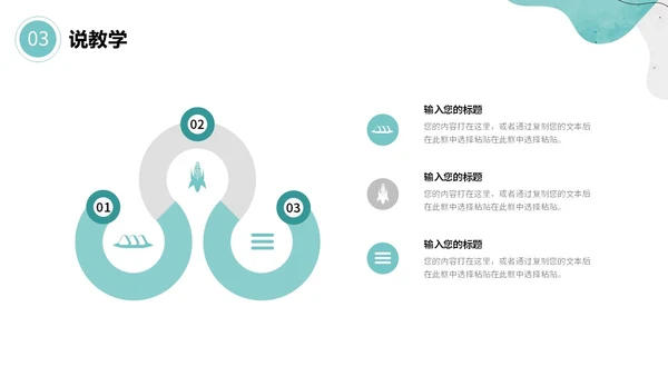 绿色清新简约流体形状曲线教师说课通用模版PPT