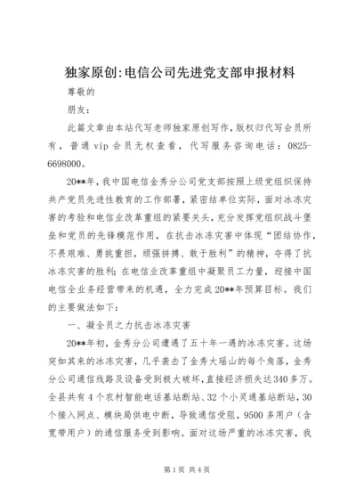独家原创-电信公司先进党支部申报材料 (2).docx