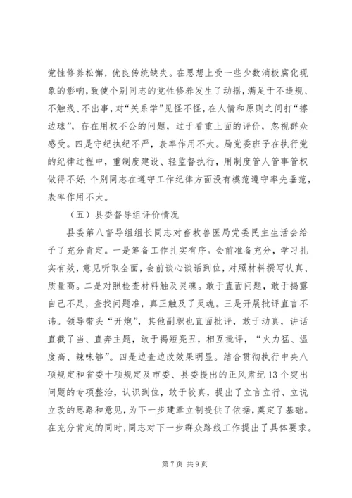群众路线专题民主生活会工作报告.docx