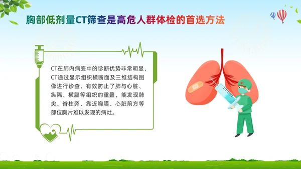 绿色卡通肺结节科普宣教PPT模板宣传PPT动态PPT健康宣教