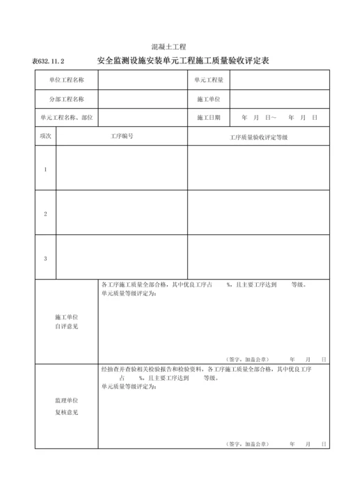 安全监测设施安装单元工程施工质量验收评定表.docx