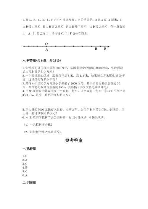 人教版六年级下册数学期末测试卷带答案（综合卷）.docx