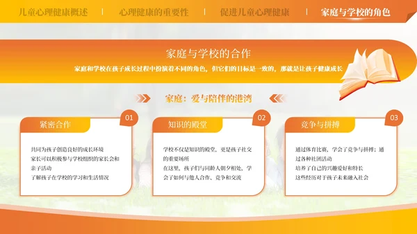 橙色儿童心理健康教育课件模板