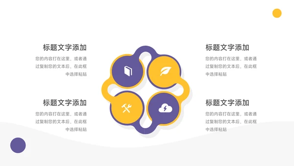 黄紫简洁员工心态管理培训PPT模板