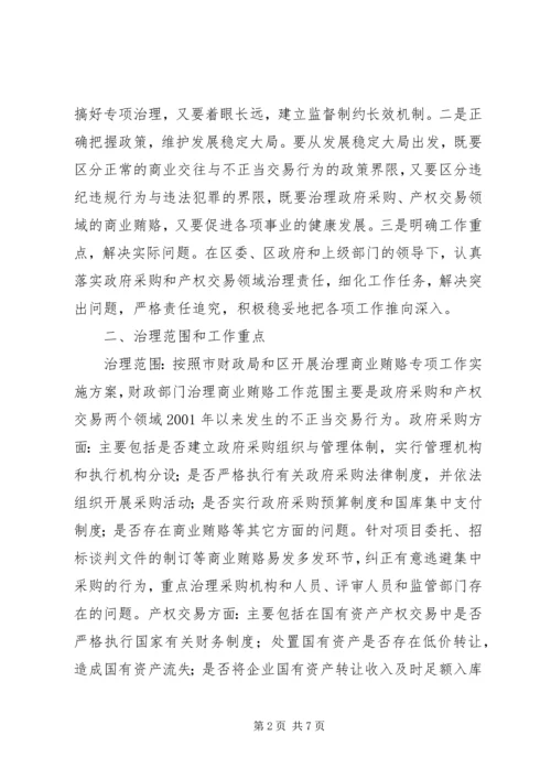 财政局治理商业贿赂专项工作方案.docx