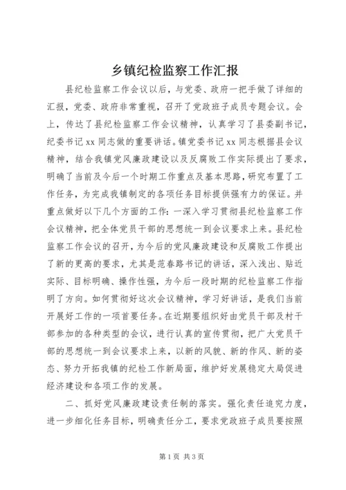 乡镇纪检监察工作汇报.docx