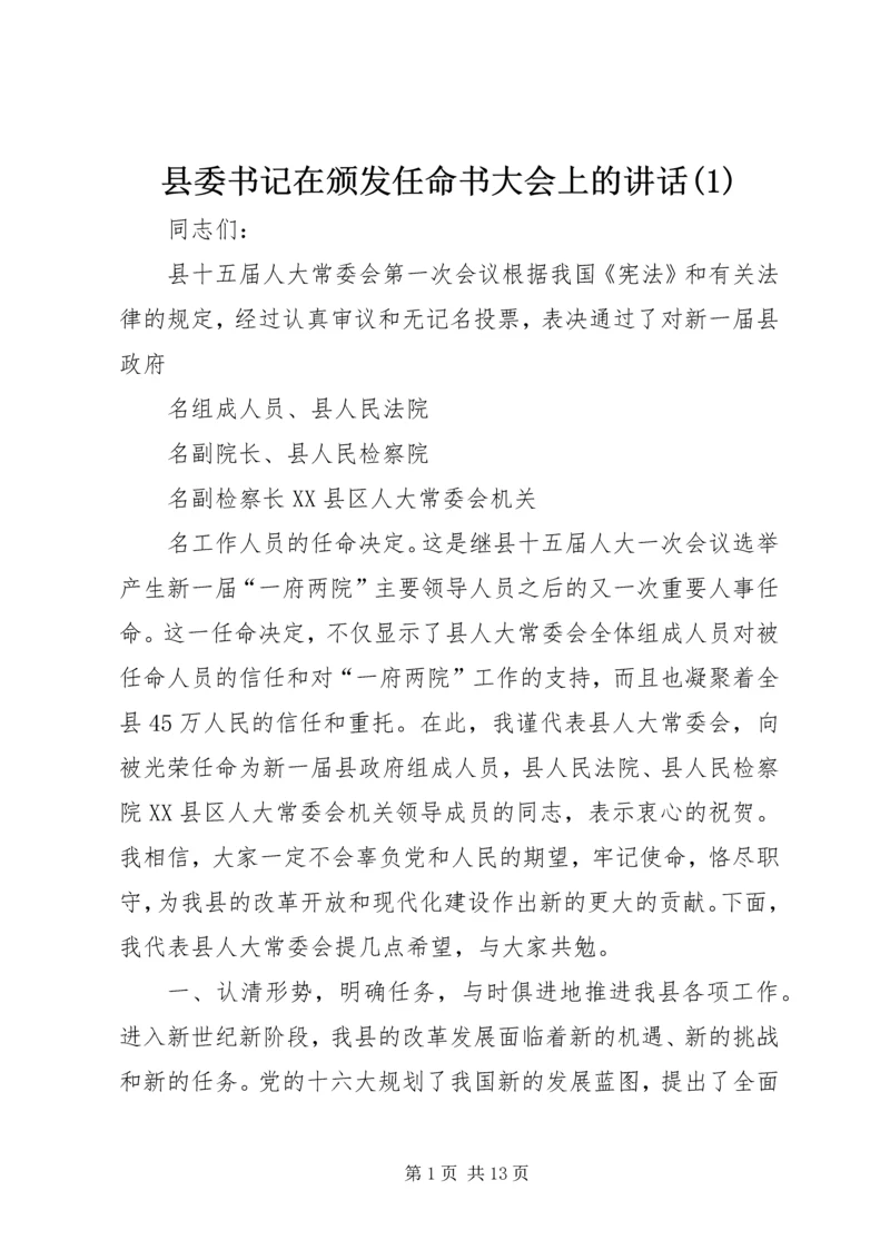 县委书记在颁发任命书大会上的讲话(1).docx