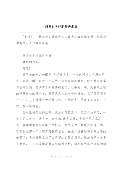 精品财务述职报告多篇.docx