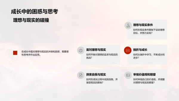 大学生理想现实探析PPT模板