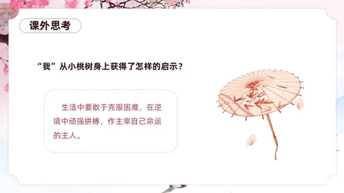 粉色一颗小桃树古风课文七年级语文下册课件PPT模板七年级七年级下册语文课件