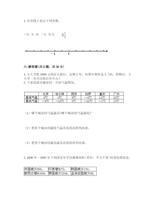 湘阴县六年级下册数学期末测试卷精品带答案.docx