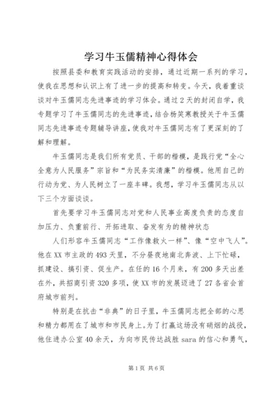 学习牛玉儒精神心得体会 (5).docx