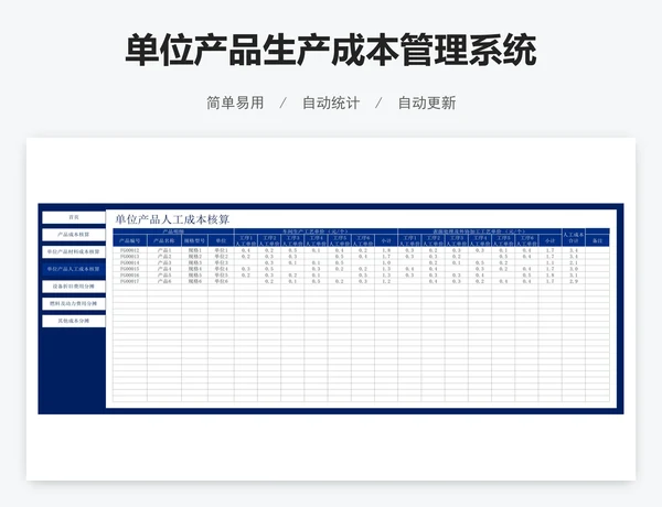 单位产品生产成本管理系统