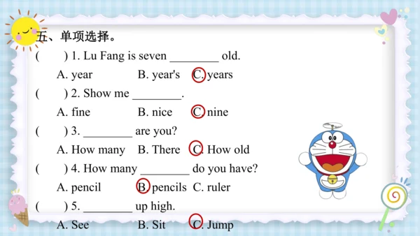Unit 6 Happy birthday（复习课件）-2023-2024学年三年级英语上册期末核心