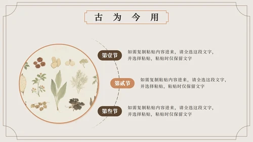 棕色中国风中医的千年传承科普PPT模板