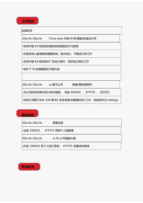 美术教育简历