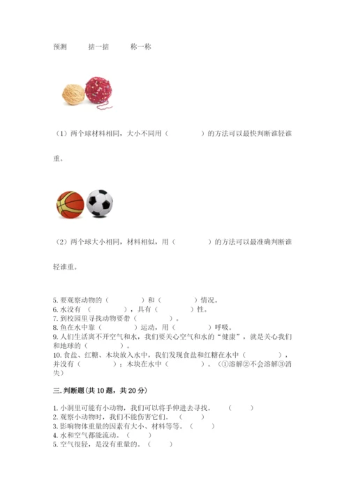 教科版一年级下册科学期末测试卷含答案（最新）.docx