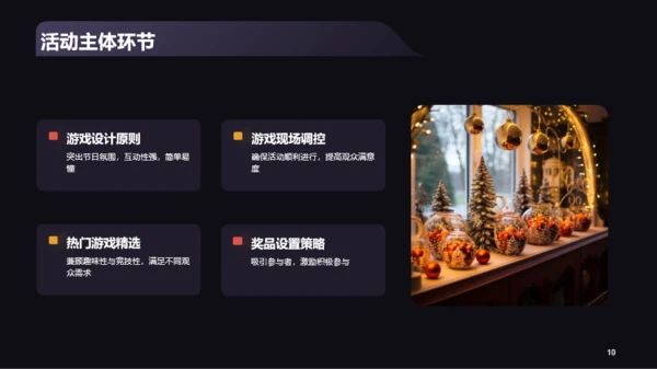 黑色商务平安夜活动总结复盘PPT模板