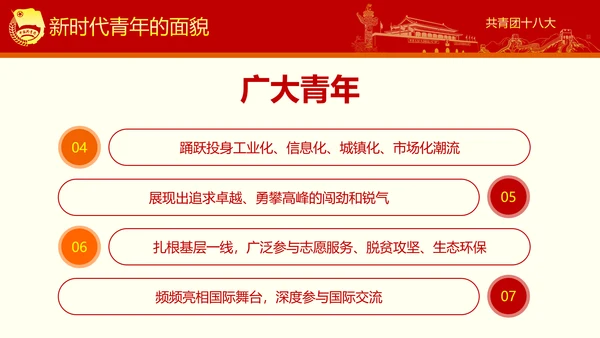 稳重大气党政中国共青团十八大精神学习PPT模板