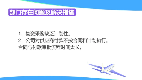 蓝色水彩风采购部年度工作计划PPT模板