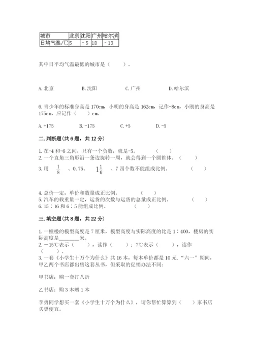 祁阳县六年级下册数学期末测试卷及参考答案1套.docx