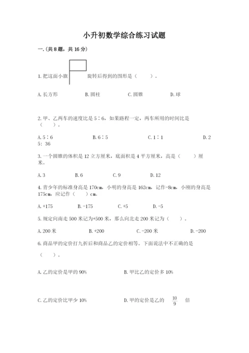 小升初数学综合练习试题含答案（轻巧夺冠）.docx