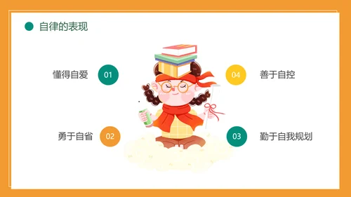 自我约束中小学生主题班会通用PPT模板