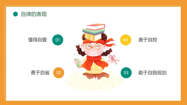 自我约束中小学生主题班会通用PPT模板