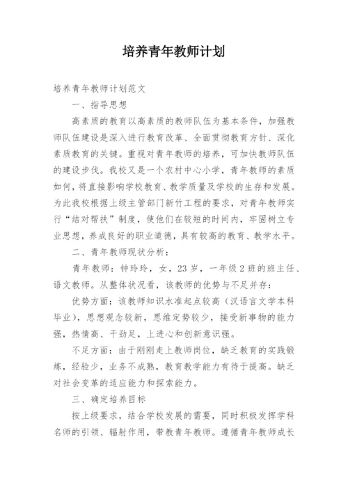 培养青年教师计划.docx