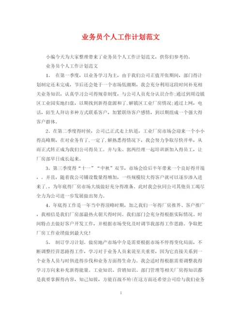 精编之业务员个人工作计划范文2.docx