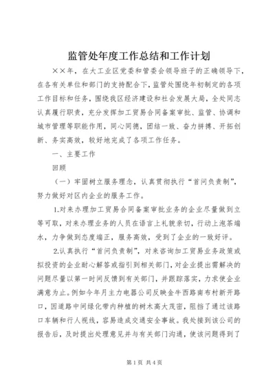 监管处年度工作总结和工作计划 (6).docx