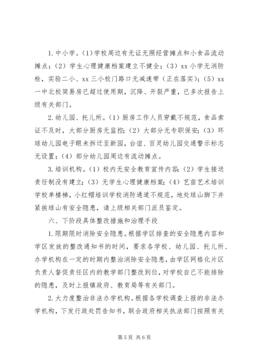 学区关于教育系统安全专项整治工作汇报.docx