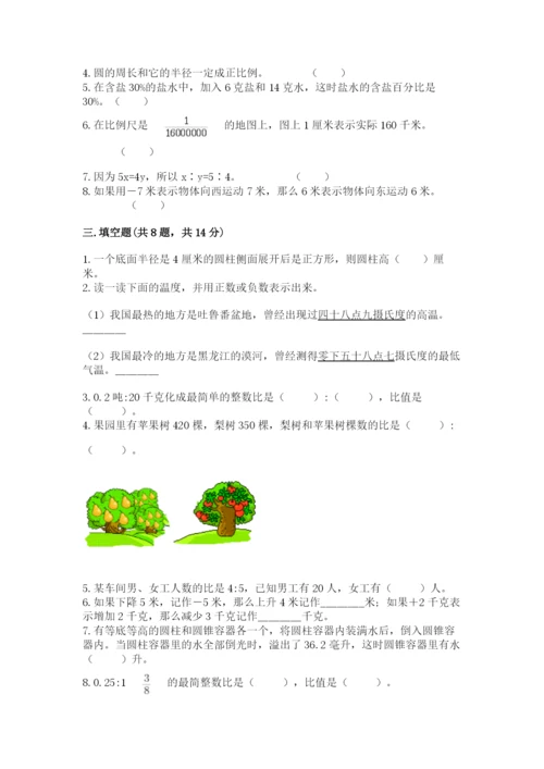 人教版六年级下册数学期末测试卷及参考答案（实用）.docx