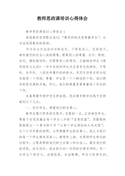 教师思政课培训心得体会.docx