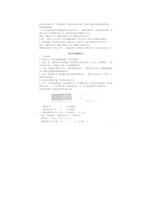人教数学六年级上册1~8单元知识点梳理.docx