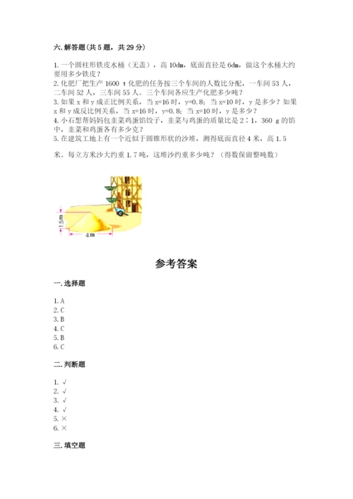 北师大版六年级下册数学期末测试卷【a卷】.docx