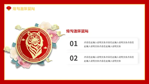 虎年大吉新年快乐通用PPT模板