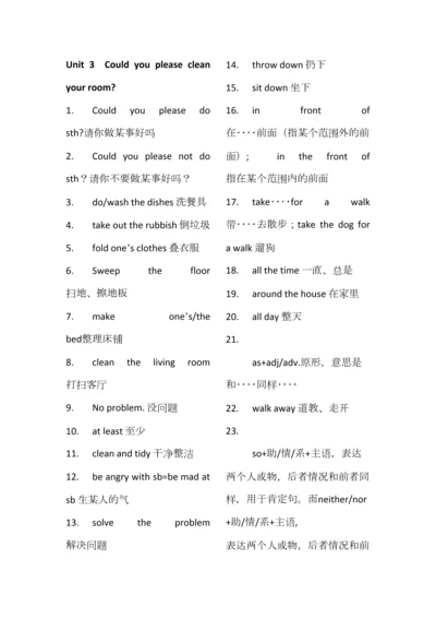 2023年人教版八年级英语下册单元知识点总结.docx