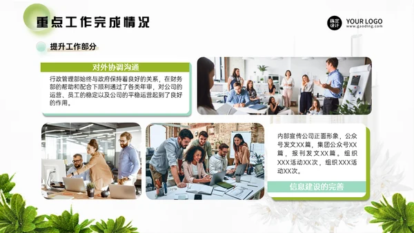 行政管理部年度工作总结通用PPT模板