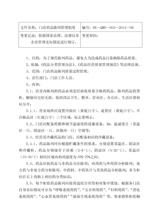 药品连锁企业门店质量管理制度及操作程序.docx